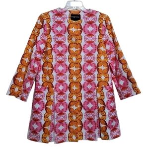 Etcetera Womens Multicolor Spring Butterfly Printed Coat Size 8